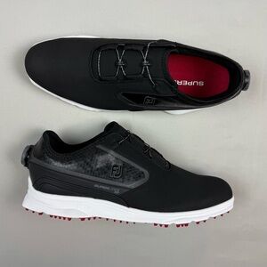 Footjoy Mens Superlites XP Boa Golf Shoes Sz US 10.5 Black/White/Red